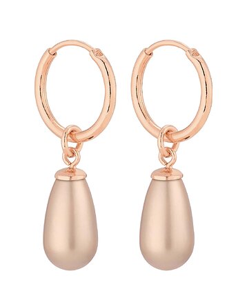 Kolczyki koła z różowego złota z pudrowymi perłami SWAROVSKI CRYSTAL, SOTHO