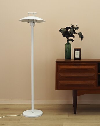 Biała lampa podłogowa, duński design, lata 70., Przetwory design