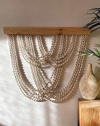 Minimalistyczna nowoczesna makrama Boho do sypialni XXL, Zaplątana W Sznurki