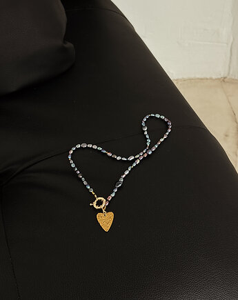 Naszyjnik unikat Granatowe Perły, Chmolowska Jewellery