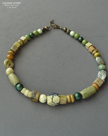 Na elegancko i unikatowo Naszyjnik z mixu specjalnie dobranych zielonych kamieni, Galeria Limart