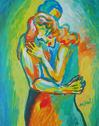 Obraz  fowizm portret pary zakochanych, alice oil on canvas
