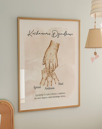 Prezent dla Dziadka  - Plakat z imionami wnuczków typ 3, Dekoracjan