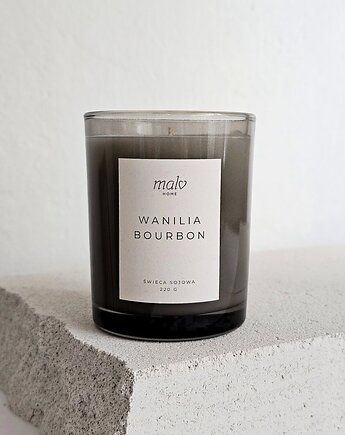 Świeca sojowa zapachowa Wanilia Bourbon 220 g, Malvhome