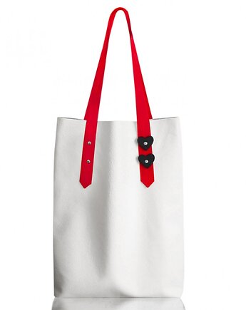 Biały worek ze skóry, modeMania