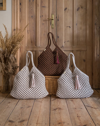 Makramowa torebka Beach Bag L - wybierz swój kolor, Poplecione Makramy