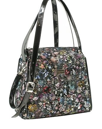 Torebka skórzana  na ramię w kwiatki  (4855), BOSCCOLO