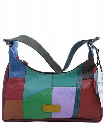 Torebka damska na ramię kolorowa skórzana wygodna zero waste OLIVKA, Olivka Warsaw