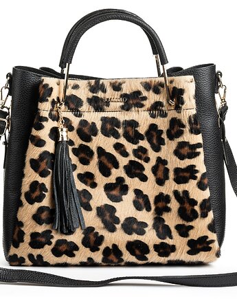 Torba skórzana Shopper - panterka (7210), BOSCCOLO