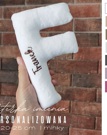 Literka imienia - ozdoba  pamiątka narodzin, chrztu  haft  prezent, Little Angels