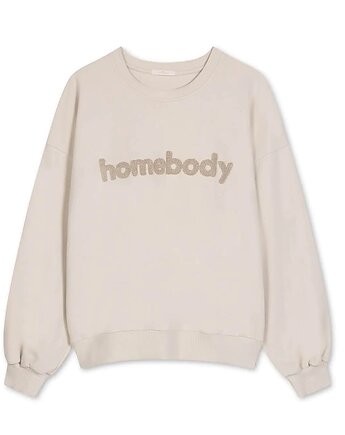 Bluza homebody beżowa, White pocket