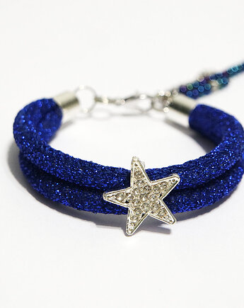 Bransoletka - Granatowa gwiazda 2 - rzemienie, yenoo
