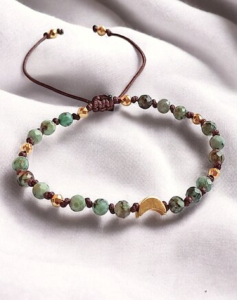 SIŁA DO DZIAŁANIA - lunula z turkusem afrykańskim, kaktusia