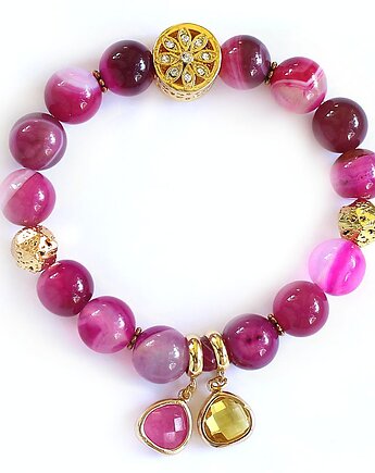 Wiara w siebie - Agat różowy, lawa wulkaniczna, KEIT