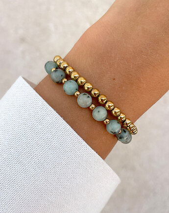 Bransoletki na gumce - jaspis z hematytem, Bring Biżuteria