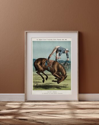 PLAKAT vintage jazda konna koń, black dot studio