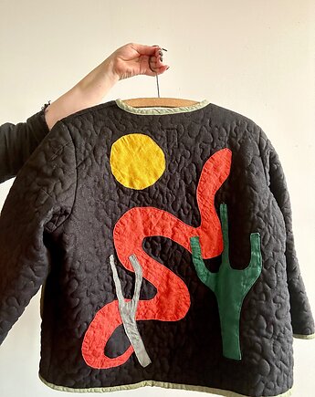 Kurtka lniana damska z aplikacjami, Dom Artystyczny