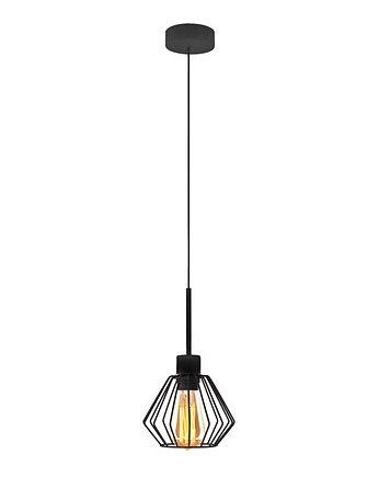 Loftowa lampa wisząca do salonu KOLOMBO LOFT w kolorze klasycznej czerni, lampy loftowe LYSNE LOFT