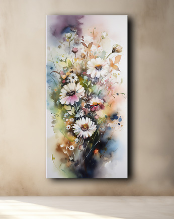 Polne kwiaty - Plakat - Olej, Boho, Abstrakcja, Black Sapphire Art