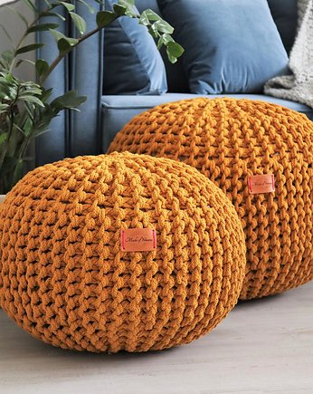 Puf miodowy bawełniany okrągły handmade, Made of Weaves