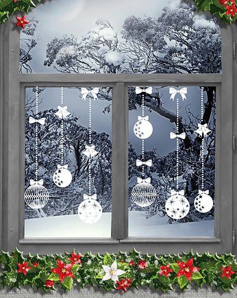 Naklejki Świąteczne bombki ozdoby na okno, OSOBY - Prezent dla dwulatka