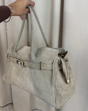 Zamszowa torba Angie Beige, SOLO moda