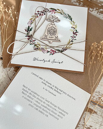 Wyjątkowa ręcznie robiona kartka świąteczna na Boże Narodzenie, sorte