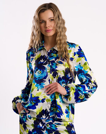 Bluzka koszulowa w kwiatowy wzór - unikat, Torri Design.com