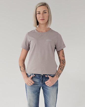 Klasyczny t-shirt w kolorze szarym, OSOBY - Prezent dla Dziewczyny