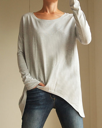 Wąski rękaw bluzka Szara, ONE MUG A DAY