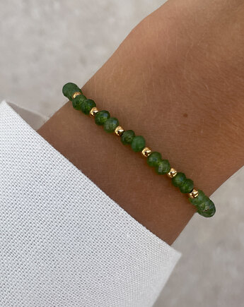 Bransoletka na gumce jadeit zielony, Bring Biżuteria