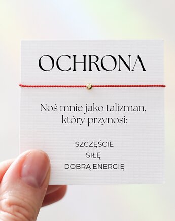 Bransoletka Ochrona, Czerwona Nitka ze Srebrną lub Złotą Kuleczką, Vinci Woman