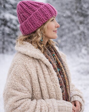 Czapka wełniana Magenta, Las i Łąka