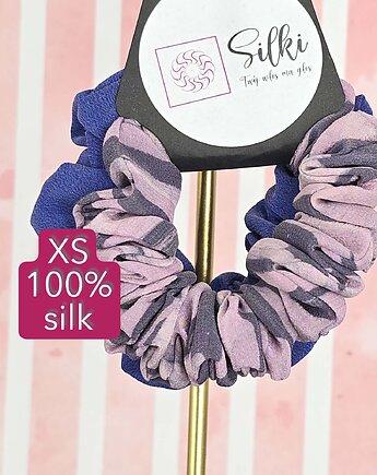 XS mini mała gumka dla dzieci do włosów jedwab naturalny scrunchie mix, Silki