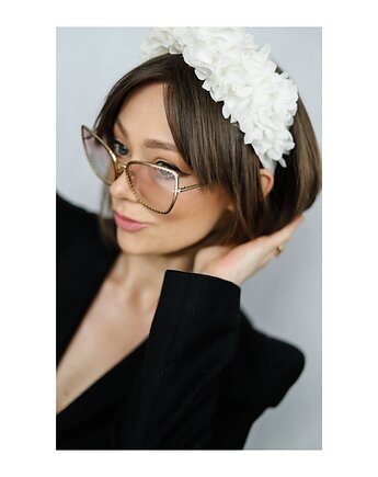 Opaska kremowa  z jedwabiu, Celina Parysów