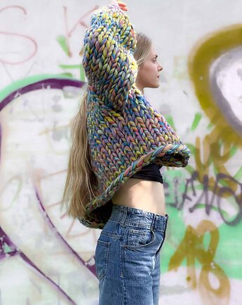 100% MERINO chunky kardigan, PANAPUFA