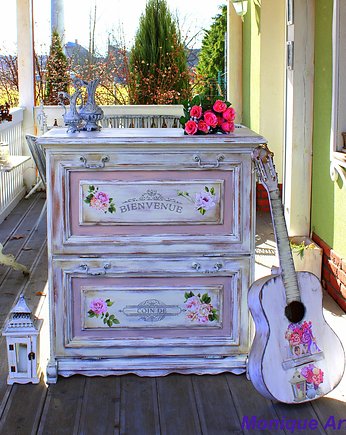 Romantyczna szafka na buty, shabby chic, Monique Art
