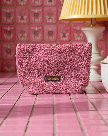 Różowa kosmetyczka MAXI baranek, raspberi