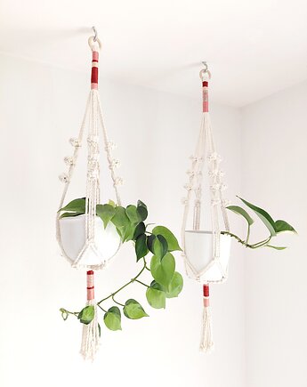 Komplet kwietników z makramy, BohoHome