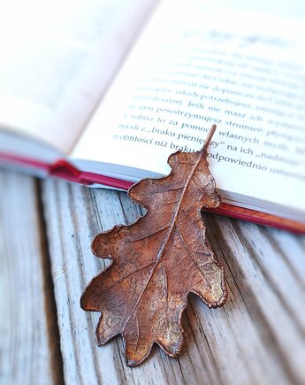 Liść dębu VI wisiorek miedziany