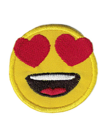Naszywka naprasowanka EMOJI SERCA termoprzylepna haft 5,5cm, Wyszywane