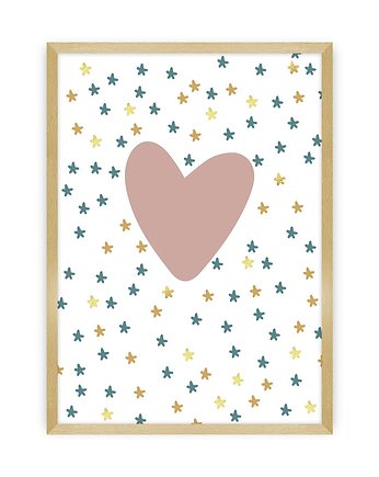 Obrazel Lovely Unicorn heart 30x40, Yellow Tipi