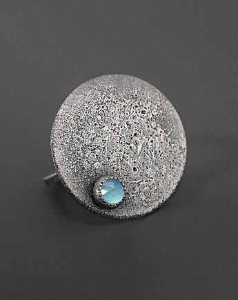 Pierścionek z błękitnym agatem - srebro 925, Pastelove Jewelry
