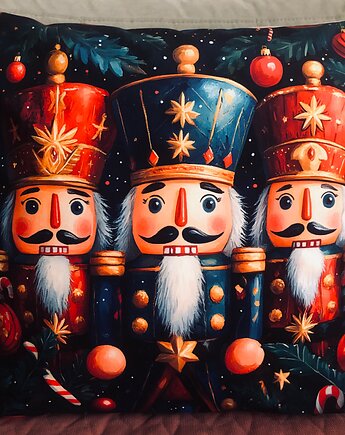 Poduszka bożonarodzeniowa z dziadkami do orzechów, MOJAMAJA