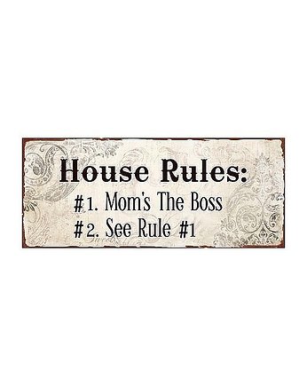Tablica Metalowa Szyld Metalowy House Rules, MIA home