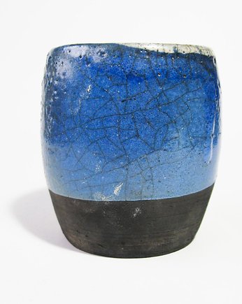 Ceramiczny niebieski pojemnik raku, M.J