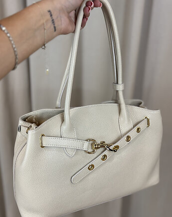Skórzana torba Monica Beige, SOLO moda