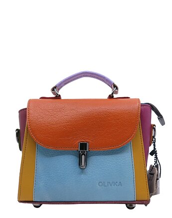 Torebka damska do ręki elegancka skórzana, pasek, handmade upcycling OLIVKA, Olivka Warsaw