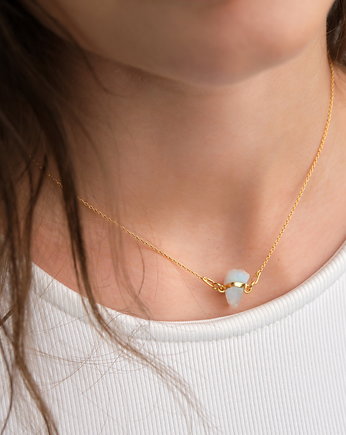 Naszyjnik kamień księżycowy srebro 925 pozłacane, Coccola JEWELLERY