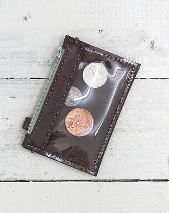 MIKRO +-  / Dark Chocolate - portfel ze skóry, OKAZJE - Prezent na Dzień Kobiet